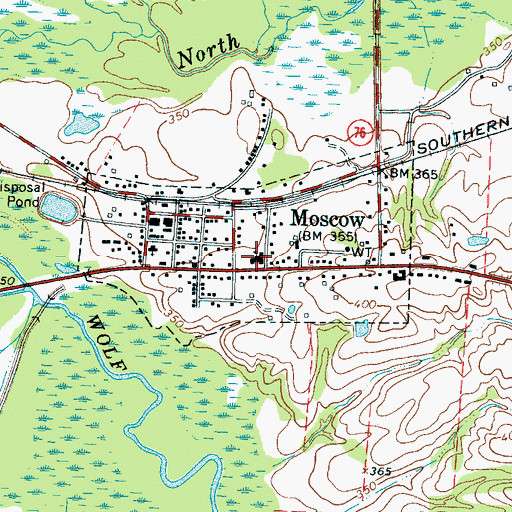 Topographic Map of Moscow School (historical), TN