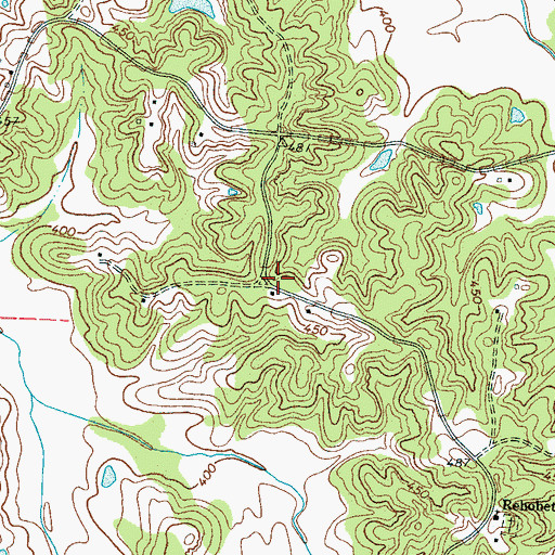 Topographic Map of Mount Lebanon School (historical), TN