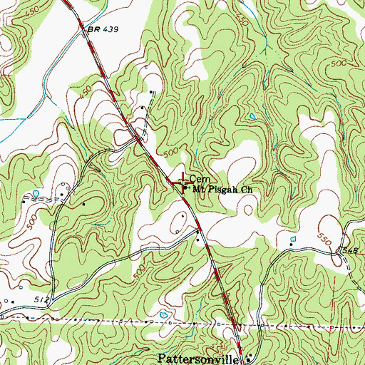 Topographic Map of Mount Pisgah Cemetery, TN