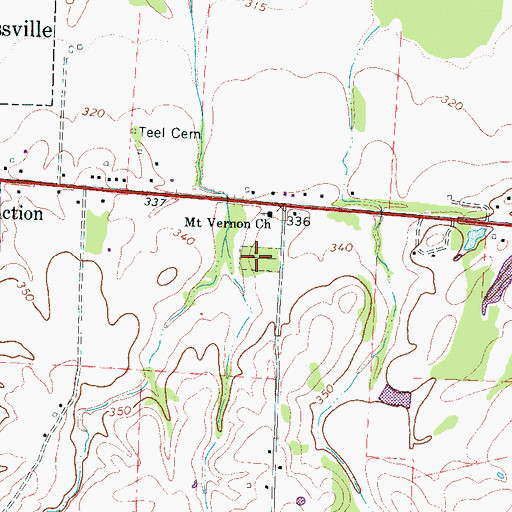 Topographic Map of Mount Vernon Cemetery, TN