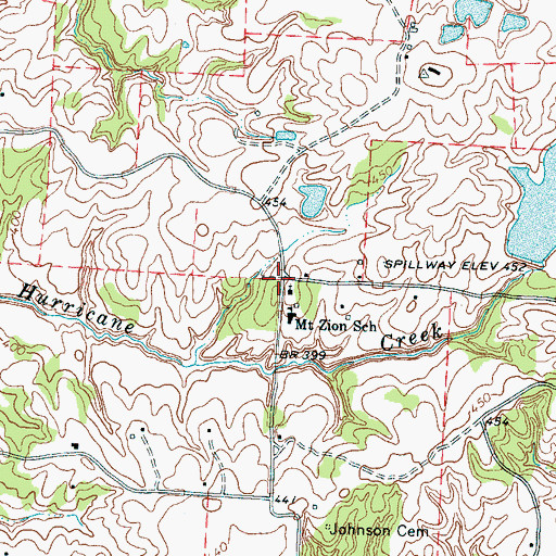 Topographic Map of Mount Zion Cemetery, TN