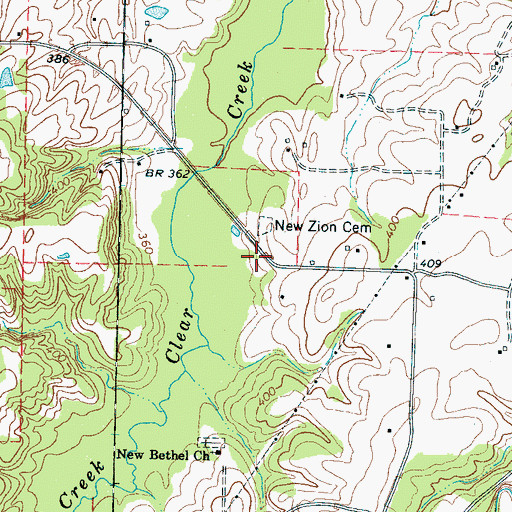 Topographic Map of New Zion Church (historical), TN