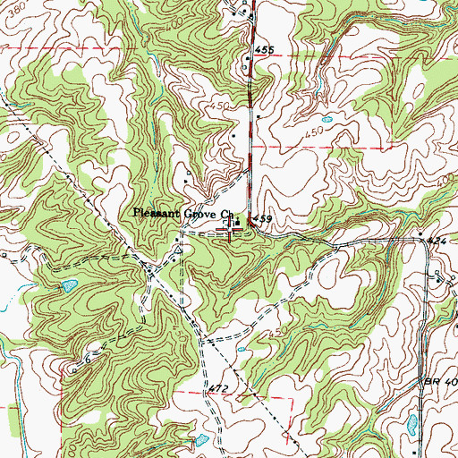 Topographic Map of Pleasant Grove Cemetery, TN