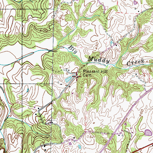 Topographic Map of Pleasant Hill Church (historical), TN