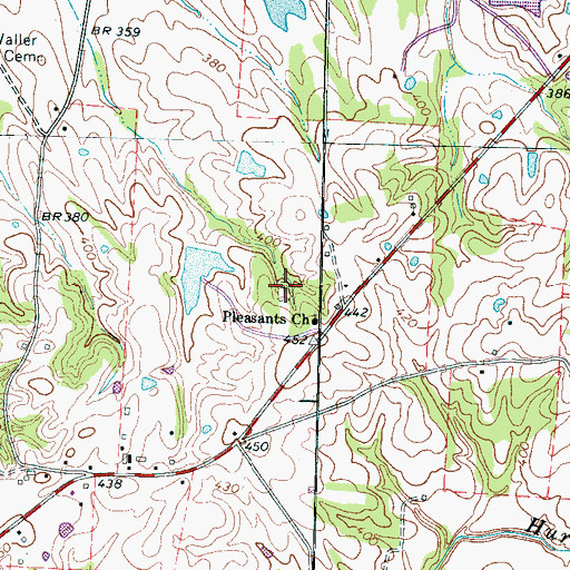 Topographic Map of Pleasants Cemetery, TN