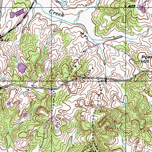 Topographic Map of Pontotoc School (historical), TN