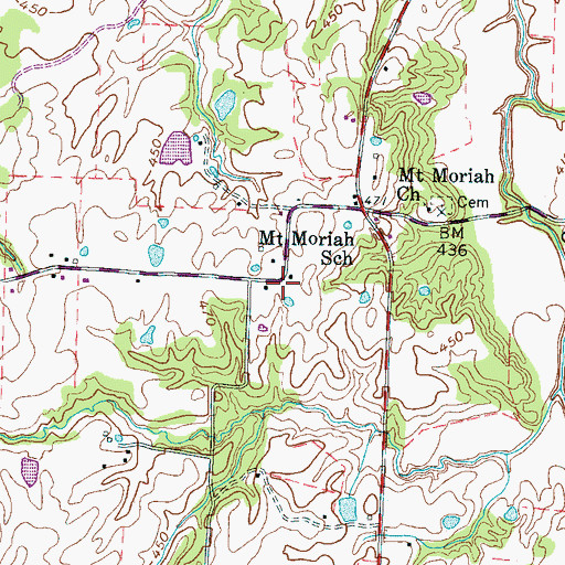 Topographic Map of Rhodes Store (historical), TN