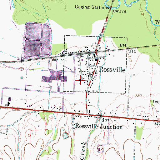 Topographic Map of Rossville School (historical), TN