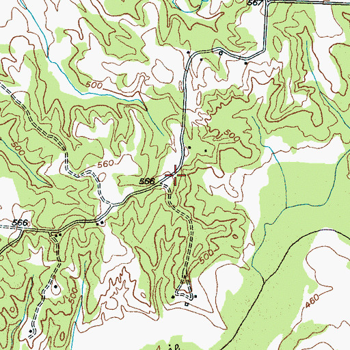 Topographic Map of Shady Grove Church (historical), TN