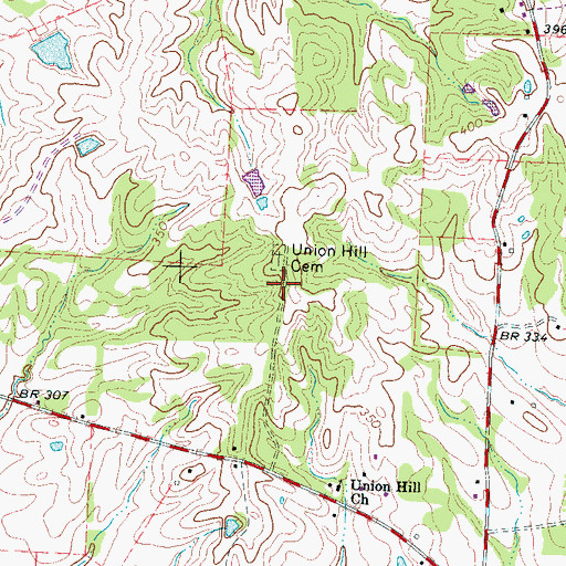 Topographic Map of Union Hill School (historical), TN