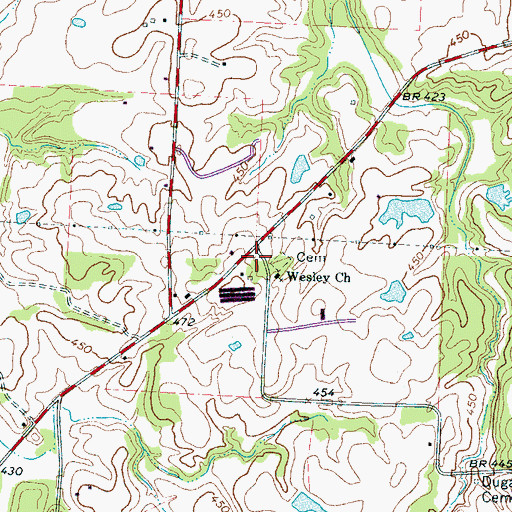 Topographic Map of Wesley School (historical), TN