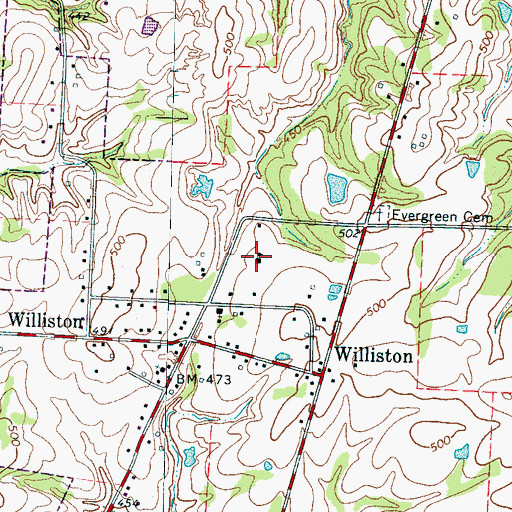 Topographic Map of Williston School (historical), TN