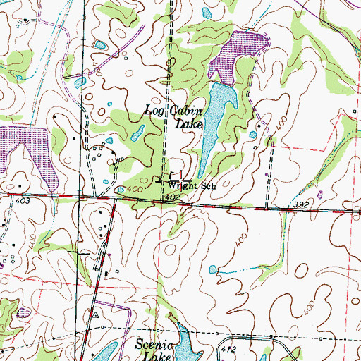 Topographic Map of Wright Chapel, TN