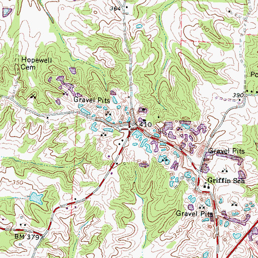 Topographic Map of Pleasant Hill Church (historical), TN