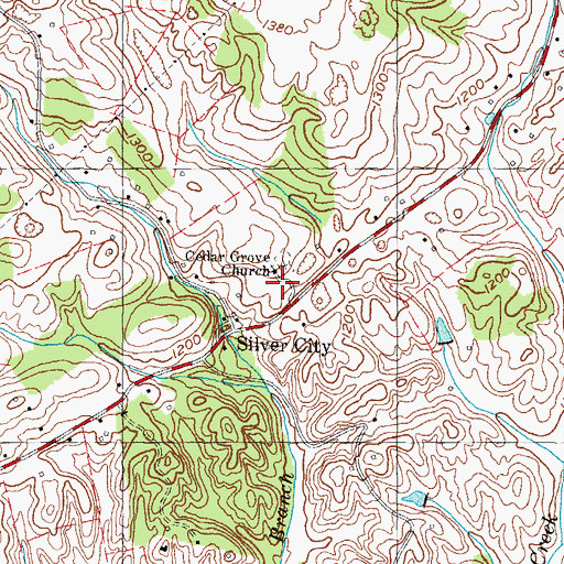 Topographic Map of Cedar Grove School (historical), TN