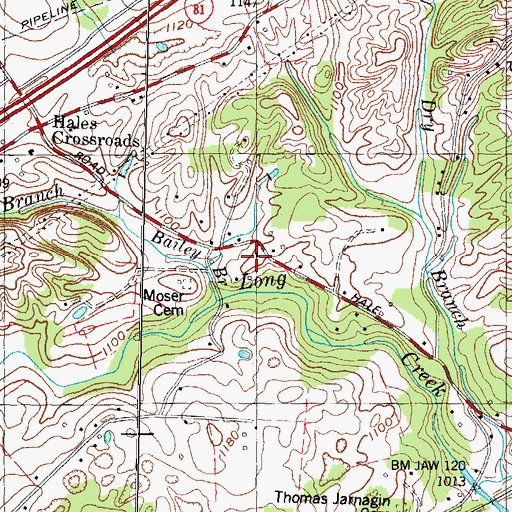 Topographic Map of Enterprise School (historical), TN
