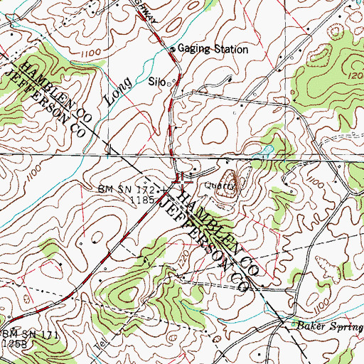 Topographic Map of Fairview School (historical), TN