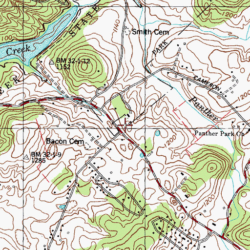 Topographic Map of Hiawatha School (historical), TN