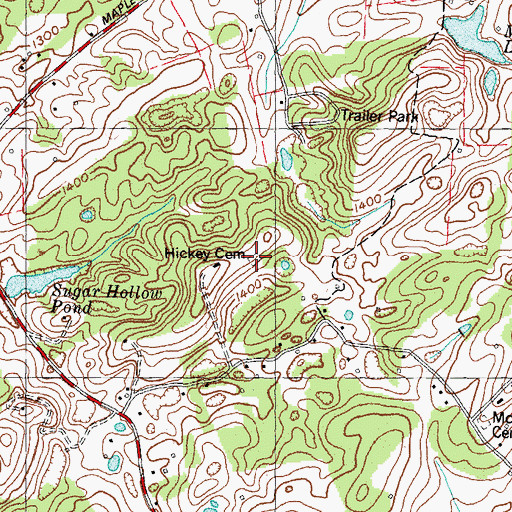 Topographic Map of Hickey Cemetery, TN