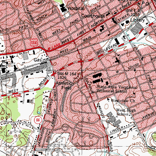 Topographic Map of Jaycee Park, TN