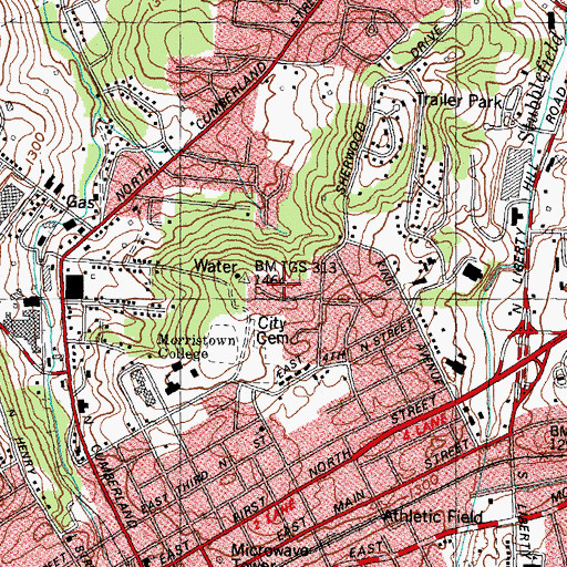 Topographic Map of Lon Price Park, TN