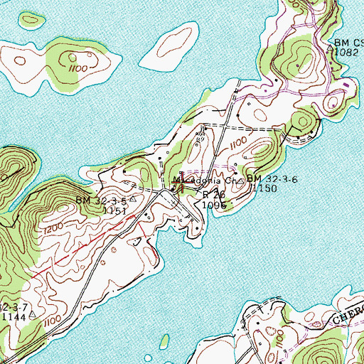 Topographic Map of Macedonia School (historical), TN