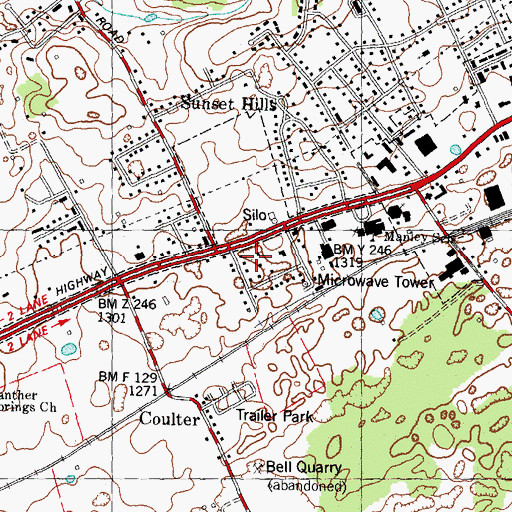 Topographic Map of Manley Village Shopping Center, TN