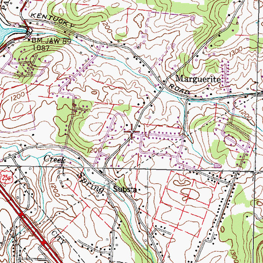 Topographic Map of Marguerita School (historical), TN