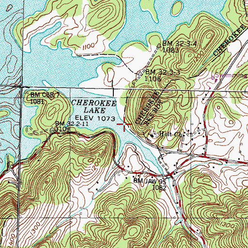 Topographic Map of Noe Mill (historical), TN