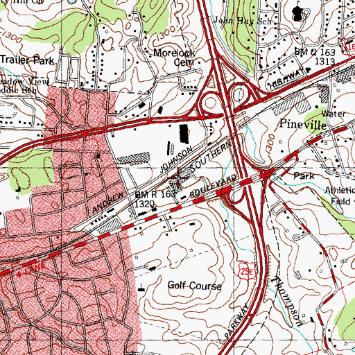 Topographic Map of Northfield Court Shopping Center, TN