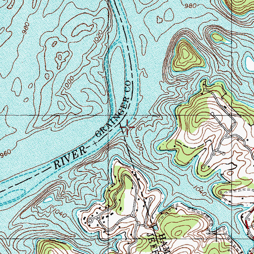 Topographic Map of Old Hull Mill (historical), TN