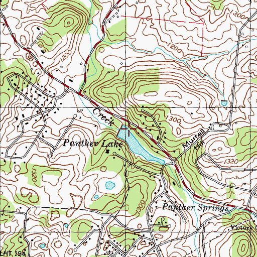 Topographic Map of Panther Creek Mill (historical), TN