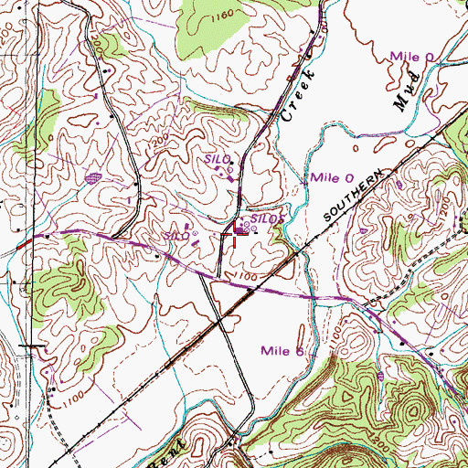 Topographic Map of Salem School (historical), TN