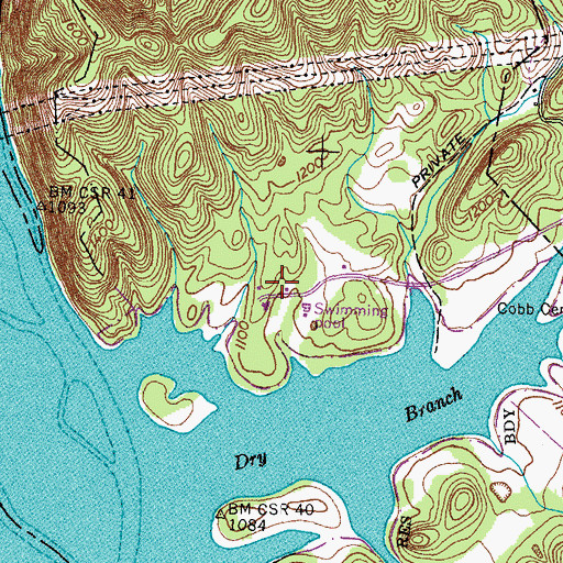 Topographic Map of Sequoyah Council Boy Scout Reservation, TN