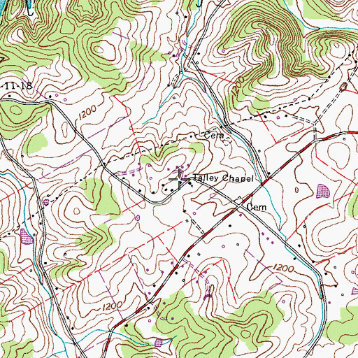 Topographic Map of Talley School (historical), TN