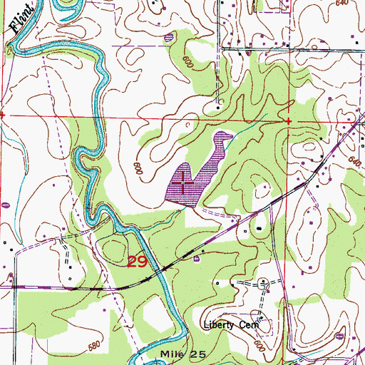 Topographic Map of Roberts Lake, AL