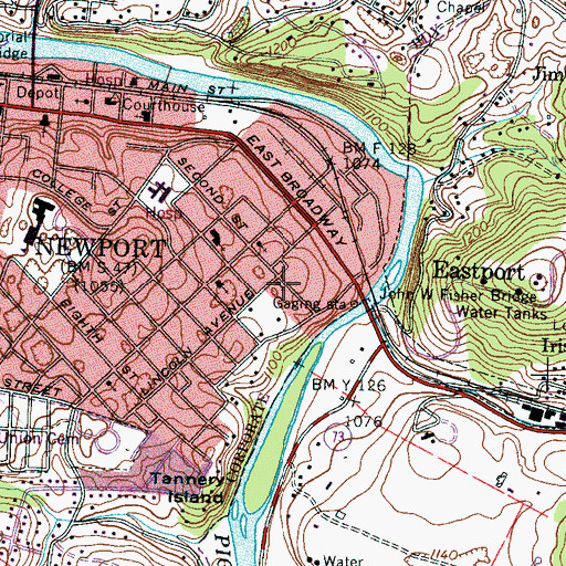 Topographic Map of Lincoln Avenue Baptist Church, TN