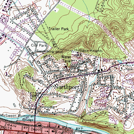 Topographic Map of Northport Baptist Church, TN