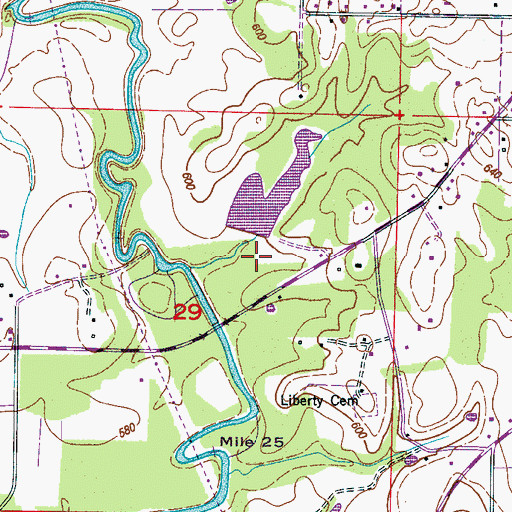 Topographic Map of Oak Lane Dam, AL