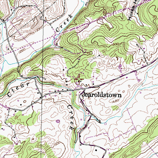 Topographic Map of Jearoldstown United Methodist Church, TN