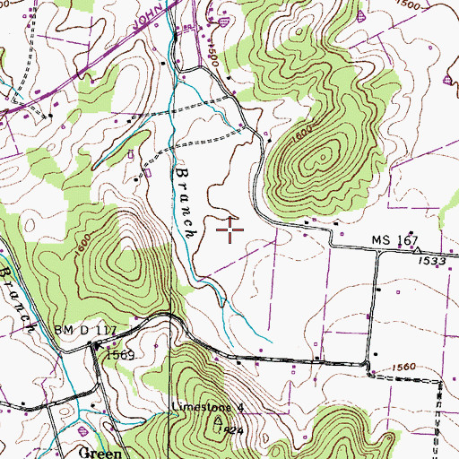 Topographic Map of Pleasant Hill United Methodist Church, TN