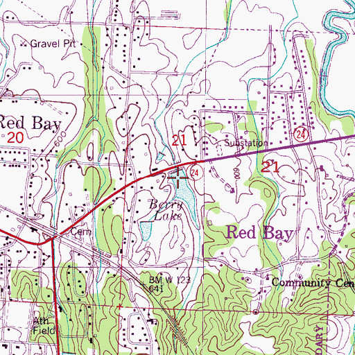 Topographic Map of Berry Lake Dam, AL