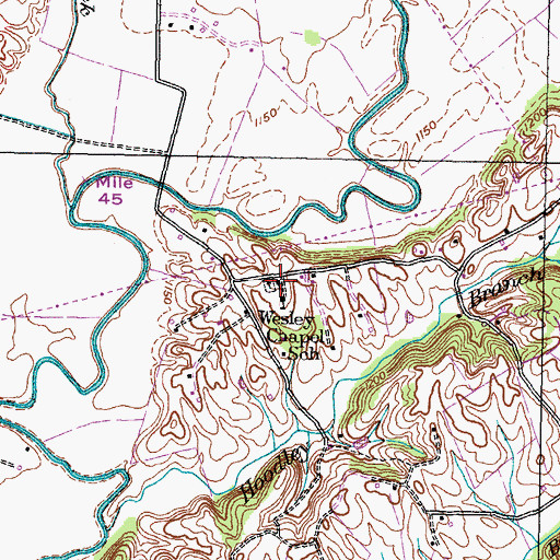 Topographic Map of Wesley Chapel United Methodist Church, TN
