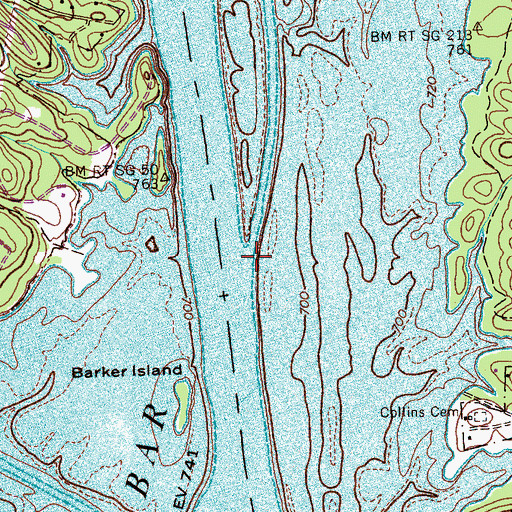 Topographic Map of McElwee Landing (historical), TN