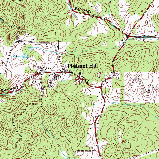 Topographic Map of Pleasant Hill Cemetery, TN