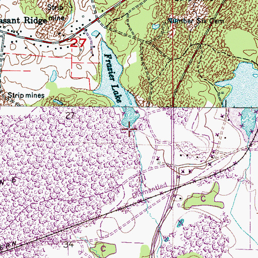 Topographic Map of Frazier Dam, AL