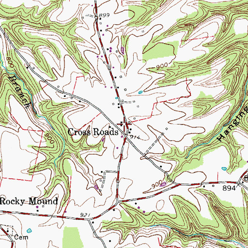 Topographic Map of Cross Roads School (historical), TN