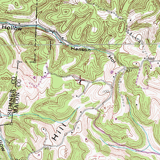 Topographic Map of Gravel Hill School (historical), TN