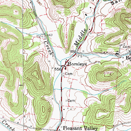 Topographic Map of Horsley School (historical), TN