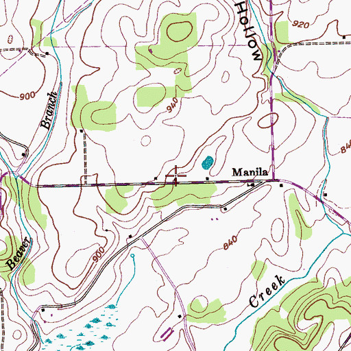 Topographic Map of Manilla Chapel Baptist Church, TN